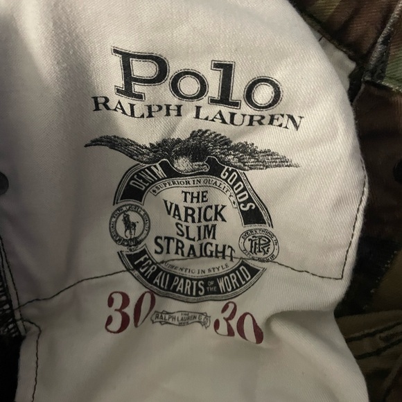 Polo Ralph Lauren Men's The Varick Slim Straight Camouflage Jeans  Size 30 x 30 - Picture 7 of 11